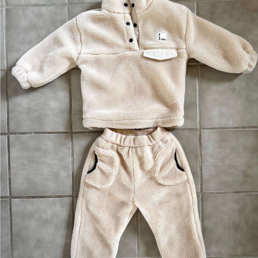Zara Kids Beige Fleece Set